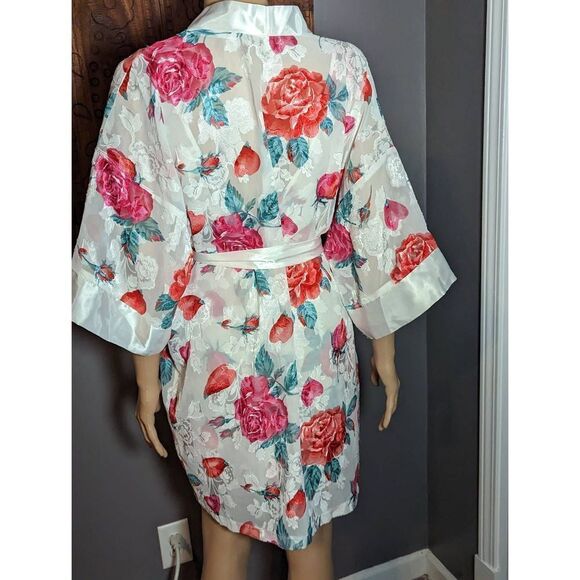 GORGEOUS Vintage LA Intimates Chiffon Slip Nightie and Matching Robe Size M 80s - Picture 4 of 6